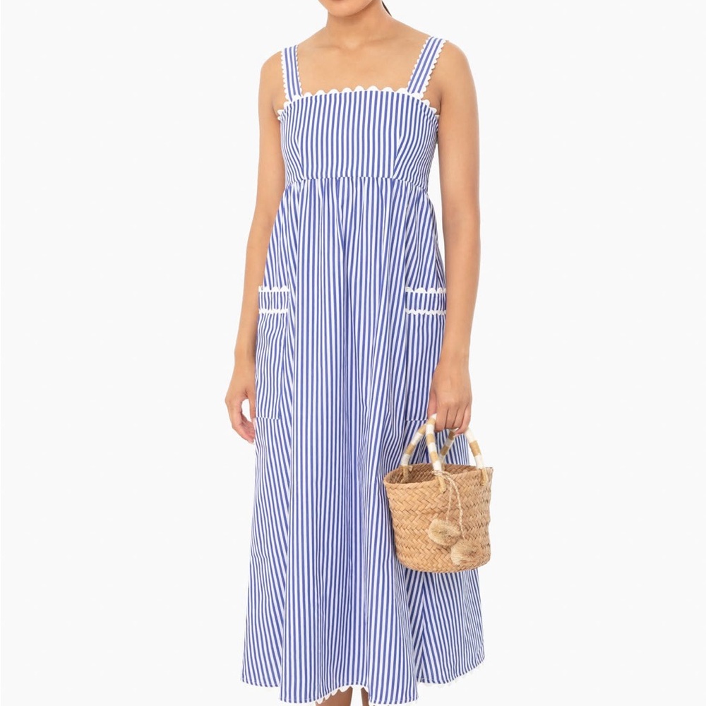 Blue and White Striped Dress